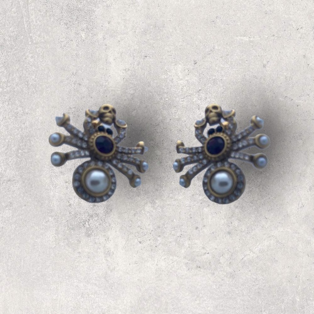 Designer Inspired Skull & Spyder Goth Earrings